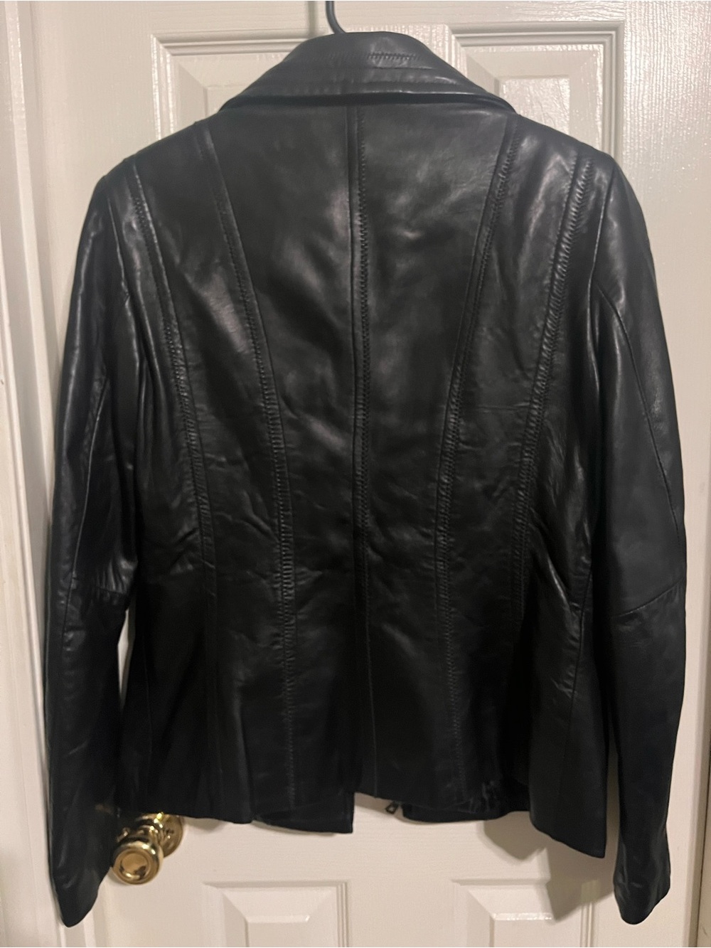 Women’s Avanti Fitted Black Leather Zip-Front Jacket S - Picture 8 of 12